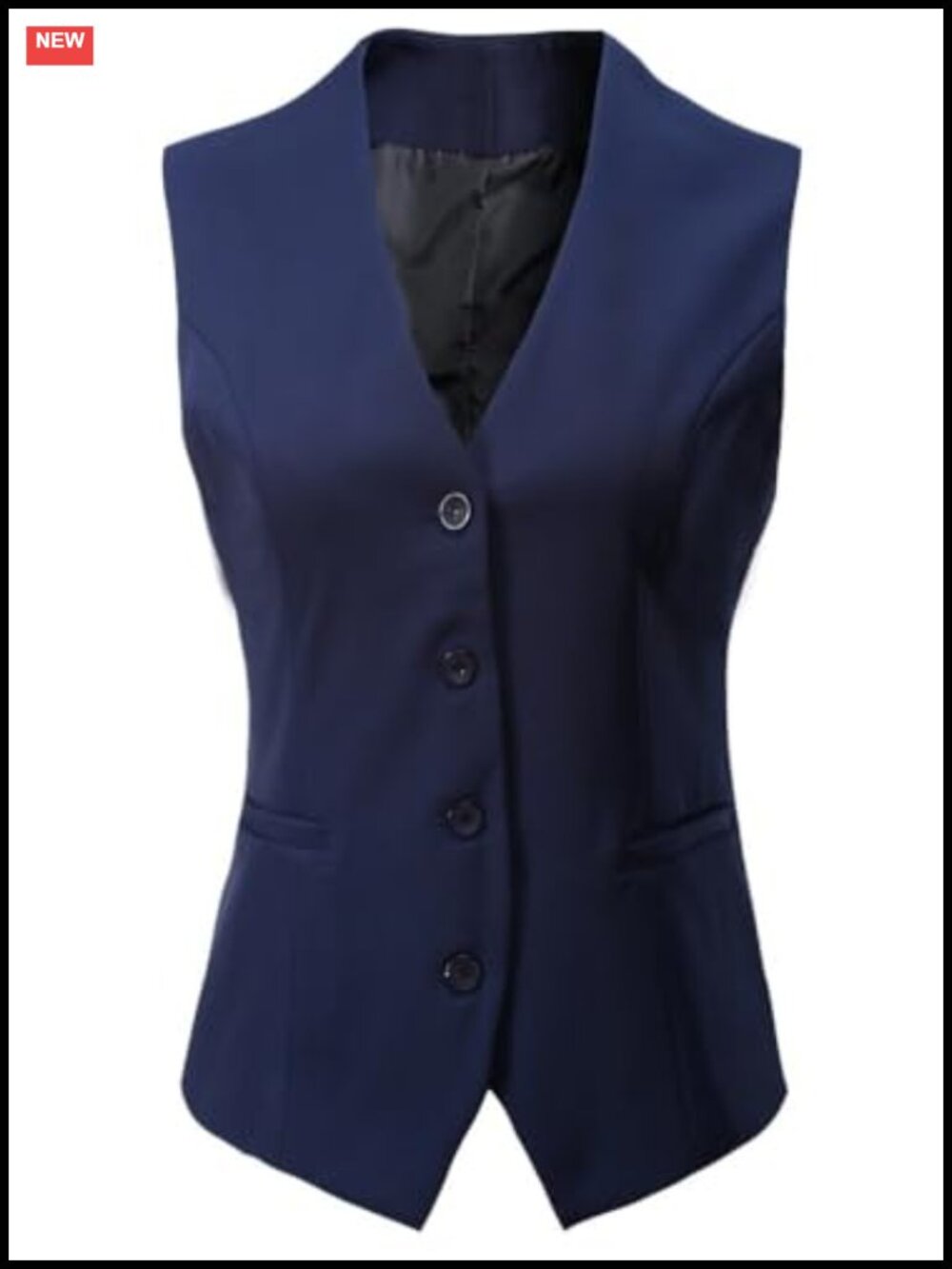 Polyester Suit Vest for Women Button Front Formal Business Dress Vest Top